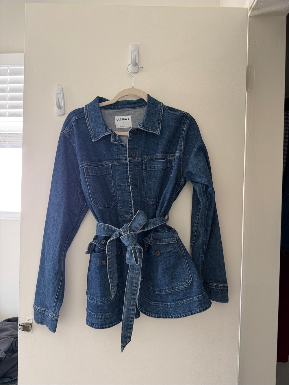 Old Navy Dark Blue Denim Jacket with Waist Tie